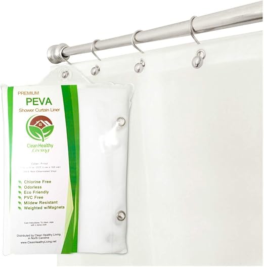Amazon Com Premium Peva Frost Shower Curtain Liner With Magnets