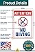 Attention No Diving Sign, 10x14 Inches, Rust Free .040 Aluminum, Fade Resistant, Made in USA by My Sign Center
