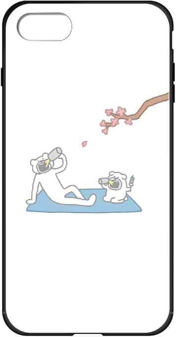 Amazon ガラスハイブリッドケース Iphone7 カバー かわいい キャラクター Lineスタンプクリエイター たかだべあ けたたましく動くクマ 3150 A お花見 アイフォン7 ケース 背面 Tpuケース バンパー 衝撃吸収 硬度 9h 強化ガラス スマホケース スマートフォン カバー