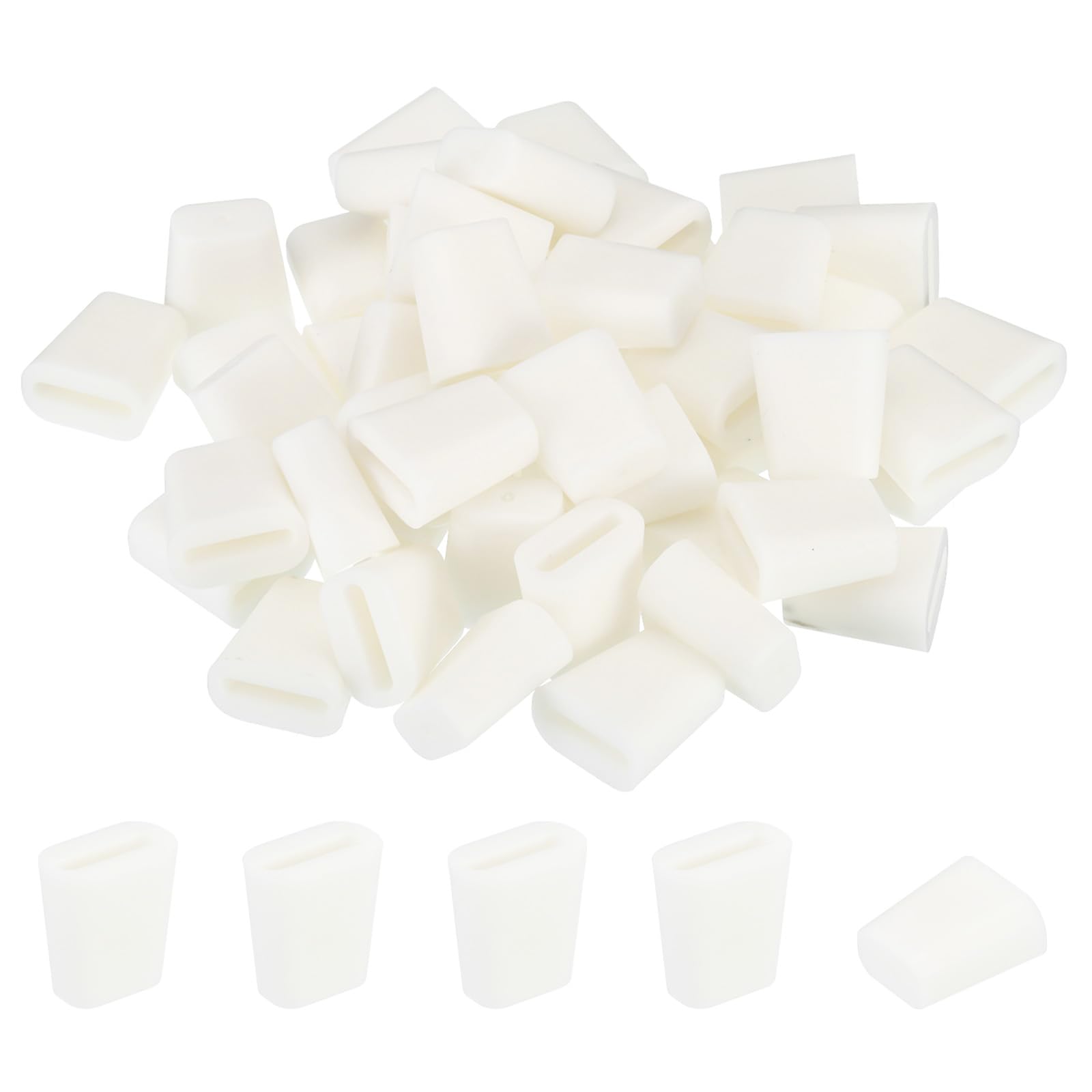 PATIKIL Kitchen Sink Rack Feet, 50 Pack Plastic, White, 19x18 mm (L*H), Freestanding, 50 Holes