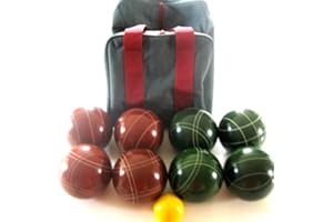 BUYBOCCEBALLS Premium Quality EPCO Tournament Bocce Set - 114mm Red and Green Balls Nylon...