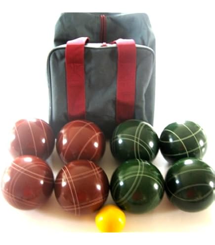 BuyBocceBalls Tournament Bocce Set - 110mm Lime Green & White Balls, 998 Grams, Made In USA