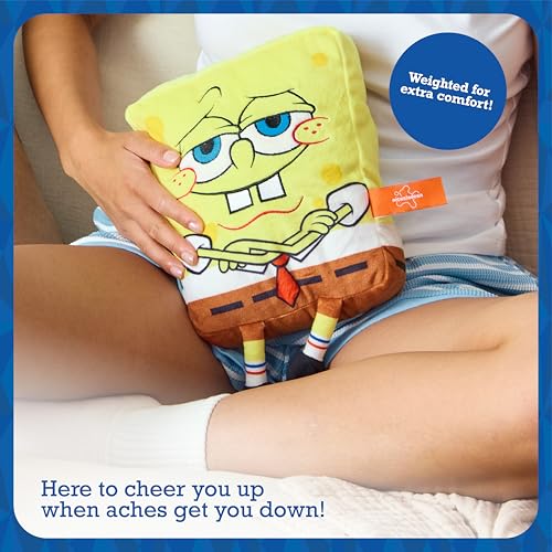 HAPPY HELPERS SPONGEBOB BY RELATABLE, THE COZY COMFORT THAT’S ANYTHING BUT BORING, GET RELIEF WITH THIS PLUSH HEATING PAD FOR PERIOD CRAMPS AND BODY PAIN, INCLUDES 1 MICROWAVABLE SPONGEBOB HEATING PAD