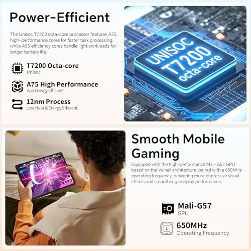 TECLAST P50T Tablet 11 Inch Android 16 Tablet 90Hz, 2GHz Octa-Core CPU, Gemini AI, 12GB RAM+128GB ROM(TF 5TB), 7000mAh, 5G WiFi, Widevine L1, GPS, 13MP+5MP/3.5MM/BT5/OTG, Tablets with Pencil, 2026