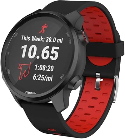 ISABAKE 20mm Silicone Watch Strap for Garmin Vivoactive 3, Forerunner 645/245