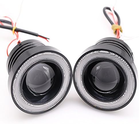 LEDHOLYT 2pcs High Power COB LED Fog Light Projector DRL Driving Xenon White Lamp (3.5in, Amber)