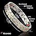 Rainso Mens Magnetic Titanium Steel 3 Power Elements Bracelet Chain Link with Free Removal Tool