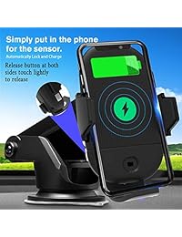 Qi - Cargador de coche inalámbrico (10 W, compatible con Samsung Galaxy S6 6+, S7 7+, S8 8+, S9 9+, Note 5 6 7 8 9, iPhone 8 8 Plus X)