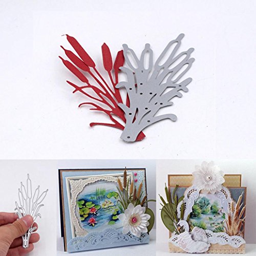 Potato001 Cattail Plant Style DIY Cutting Dies Stencils Scrapbooking Photo Album Crafts
