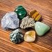 Premium Quality Crystal Set for Abundance & Prosperity - Malachite, Pyrite, Aventurine, Blue Calcite, Tree Agate, Tiger's Eye + Informational Guide & Gift Box