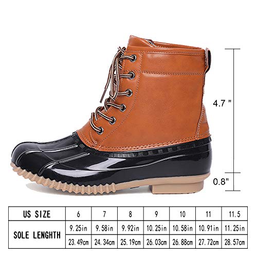 Chenghe-Womens-Winter-Duck-Boots-Waterproof-Lace-Up-Two-Tone-Rain-Duck-Boots