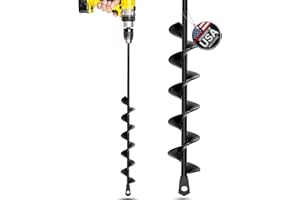Sproot Garden Auger Drill Bit for Planting 1.6x16.5 Inch - Umbrellas and Fences Auger Post Hole Digger for Gardening and Spiral Bulb Planter Tool – 3/8 Inch Hex Drive Compatible
