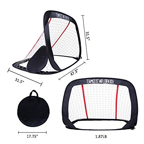 WisHome 4FT Foldable Children Pop-Up Play Goal for Outdoors Portable Square Soccer Goal with Carrying Bag Practice Training Sports Gift Idea for Kidsï¼ˆL05ï¼‰