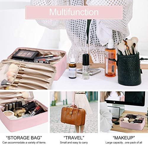 Pocmimut Makeup Bag Cosmetic Bag for Women Cosmetic Travel Makeup Bag Large Travel Toiletry Bag for Girls Make Up Bag Brush Bags Reusable Toiletry Bag(Pink) 7 Pocmimut Makeup Bag Cosmetic Bag for Women Cosmetic Travel Makeup Bag Large Travel Toiletry Bag for Girls Make Up Bag Brush Bags Reusable Toiletry Bag(Pink)