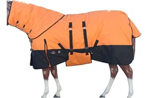 HILASON 1200D Waterproof Winter Horse Blanket Neck Cover Belly Wrap | Horse Blanket | Horse 76 in