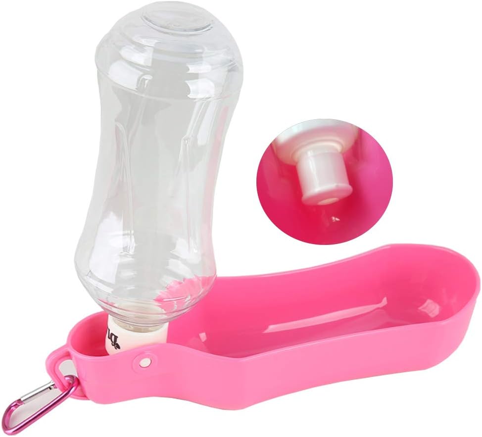Portable Pet Water Bottle- Dog Water Bottle for Walking,Travling or Hiking Outdoor Water Dispenser -Pink