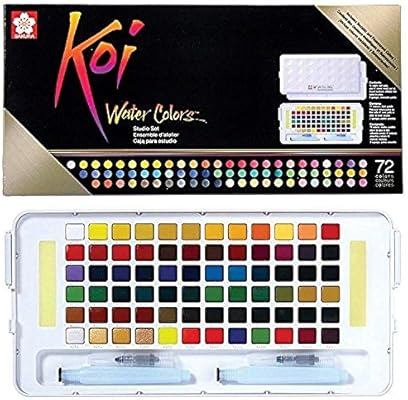 اشتري اونلاين بأفضل الاسعار بالسعودية سوق الان امازون السعودية طقم رسم الالوان المائية يتضمن 36 لون من ساكورا كوي 72 Colors Xncw 72n