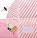 Drawstring Cosmetic Bag Travel Lazy Makeup Storage Bag Toiletry Bags Portable&Waterproof Quick Pack Large Cosmetic Bag Dual Magic Bags with Zipper&Drawstrings (Pink Stripe)