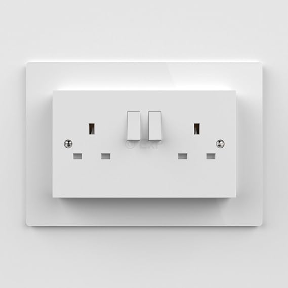 Expression Products Double Light Switch or Plug Socket Back Plate Finger Surround Panel White (8