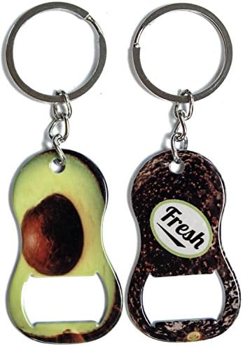 Stainless Steel 2.5" Avocado Graphic Bottle Opener Keychain