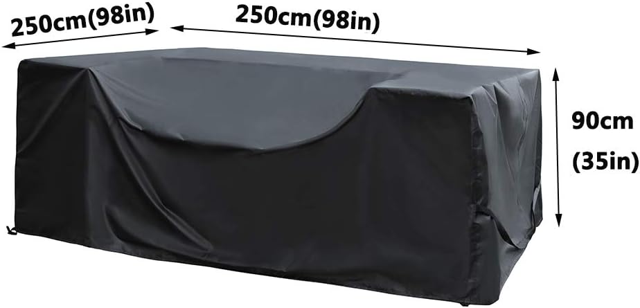SIRUITON 250x250x90cm Garden Furniture Covers with Air Vent - Image 3
