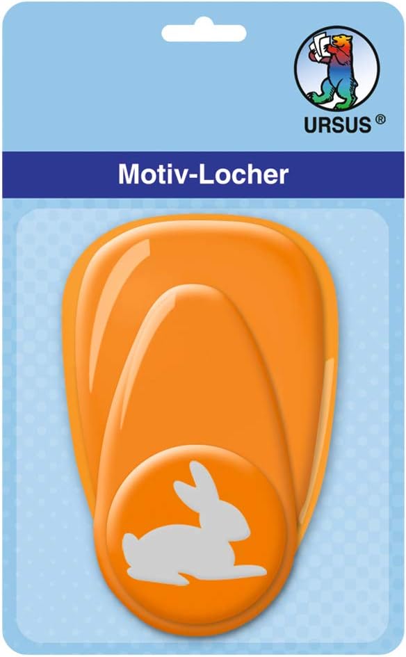 Ursus 19480023 Motif Punch with Lever, Medium, Rabbit, Approx. 25.4 mm Orange