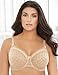 Glamorise Women's Plus Size Elegance Underwire Lace Bra, Nude, 44DD