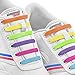 Diagonal One No Tie Shoelaces for Snickers, Converse, and Casual Footwear – 16 Slip On Tieless Elastic Silicone Shoe Laces for Adults, Kids, Teenagers, and Seniors