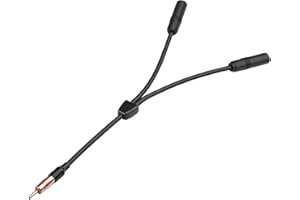 Bingfu Car Antenna Splitter Car FM AM Radio Antenna Adapter Splitter Cable,DIN 1 Male to 2 Female Connector Cable for Vehicle