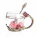 Tea Cup Coffee Mug Cups, 2018 Handmade Butterfly Rose,13 oz (Red Rose) Ideal for Friend Wedding Anniversary Birthday Presents