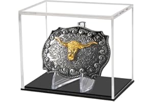 Belt Buckle Display Case Stand Holder Clear Acrylic Box Protected Cabinet Shelf Rack Protection Storage Cover Collections