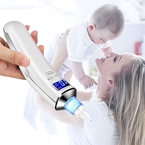 Electric Baby Nasal Aspirator Nose Cleaner and Snot Sucker - Adjustable Settings and Reusable Tips with LCD Screen - Thumbnail 2