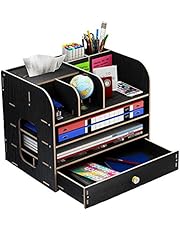 Organizer Da Scrivania Con 6 Cassetti - Portapenne Multifunzione, Bianco, Per Casa E Ufficio - Foto 12