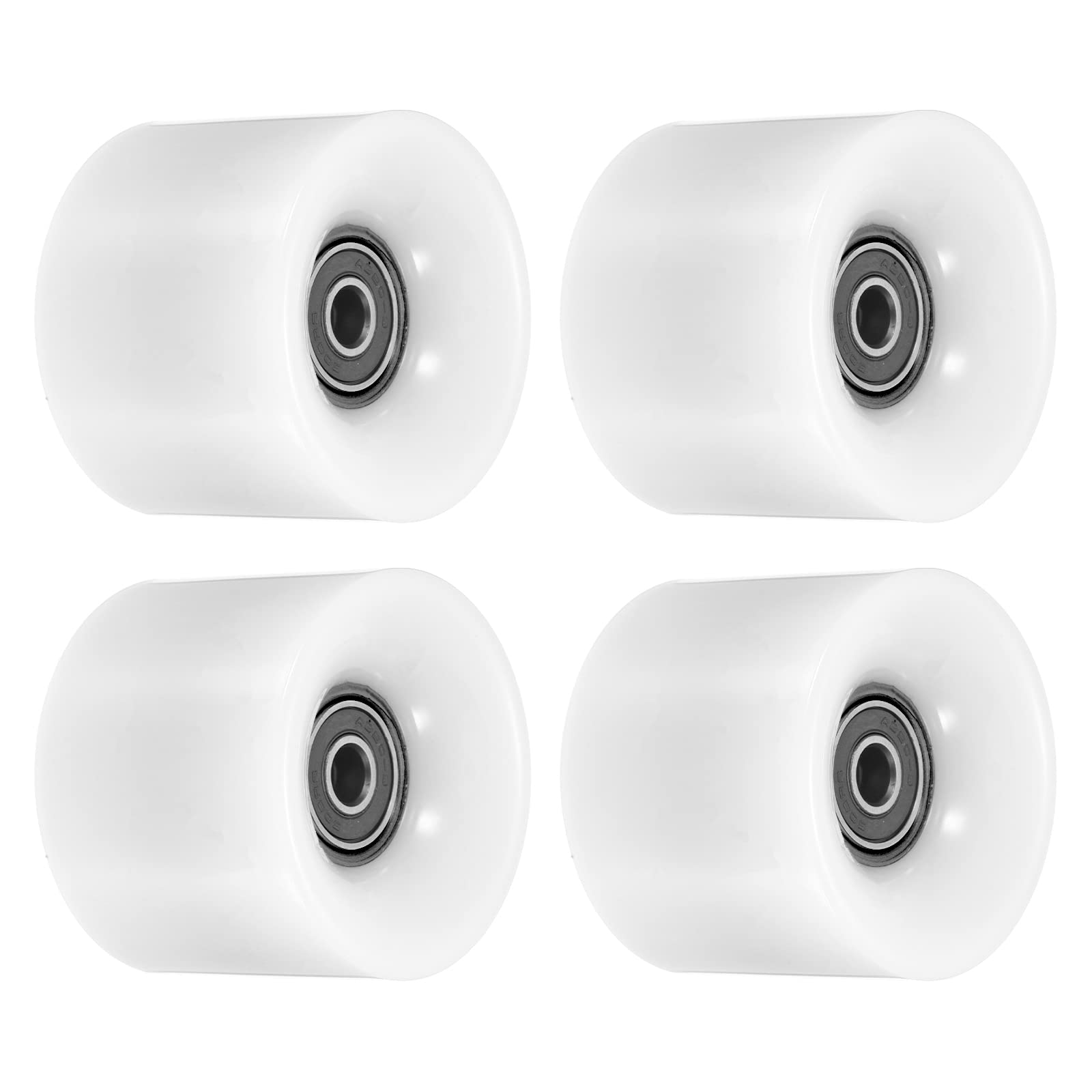 PATIKIL 60mm Longboard Wheels with Bearings ABEC-9, 4 Pack Street Wheels for Skateboards Cruiser Wheel Replacement 80A, White Black
