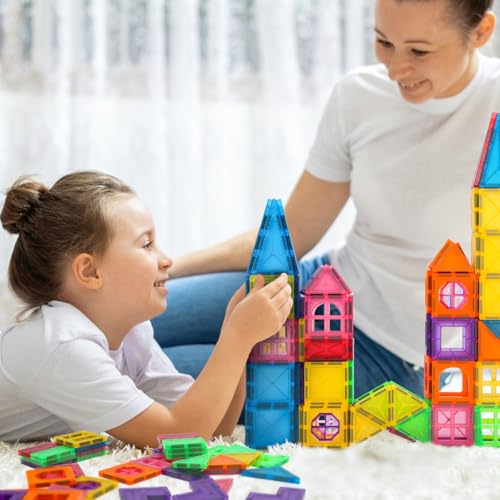 Brastoy Blocos de Montar Magnéticos Construção Infantil Brinquedo Educativo (120 Peças Tamanho Médio)