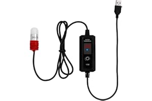 Bestgle Mini Aquarium Heater, Adjustable Submersible Small Fish Tank Heater Safe Fish Bowl Heater 5V/2A USB Powered Betta Tan