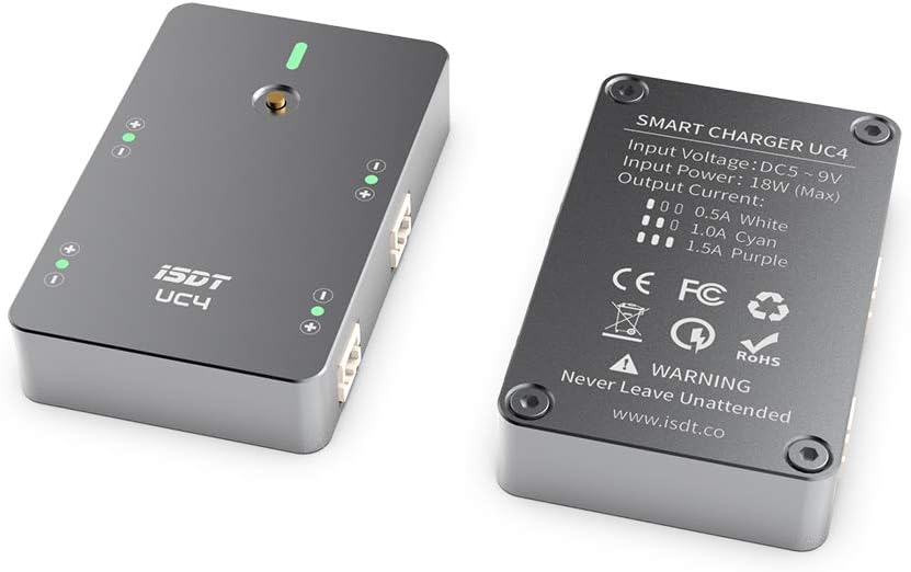 ISDT UC4 18W 4-Channel Lipo Battery Charger DC 1-4S Digital Smart Battery Charger for Li-Po