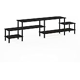 Furinno BESI TV Stand, No Tools Assembly Industrial Style Entertainment Center, TV Console for TV up to 46 Inch, for Living Room, Bedroom, Dark Oak