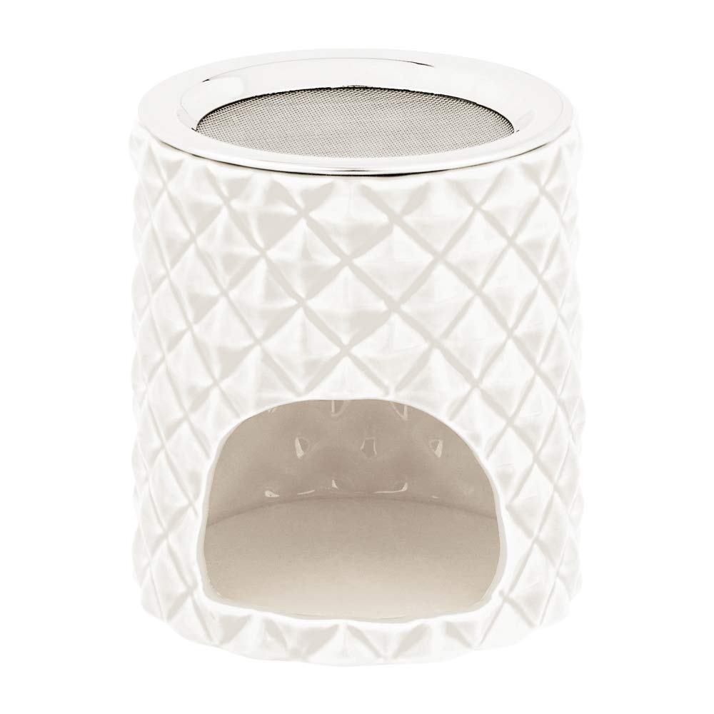 Bitto Charu Ceramic Frankincense Burner Lantern Height: 9.8 cm Diameter 10 cm with Stainless Steel Sieve Diameter 9 cm