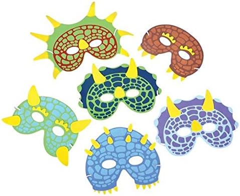 Rhode Island Novelty 7.5 Inch Foam Dinosaur Masks Pack of 24