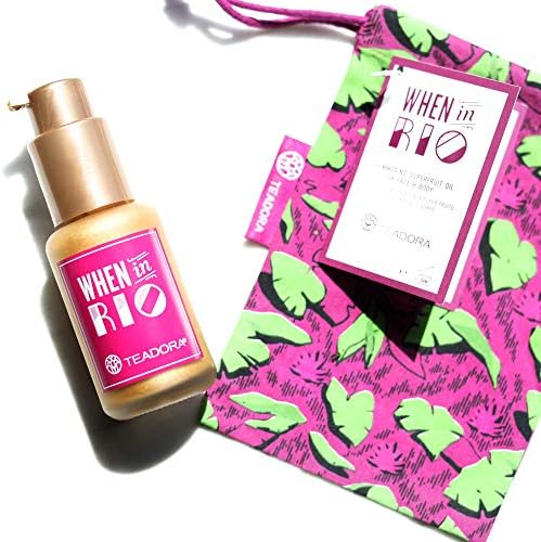 When In Rio All Natural, Vegan, Gold Shimmer Oil for Face & Body with Maracujá, Copaíba, Açaí & Buriti by Teadora