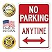 Sigo Signs - No Parking Anytime Sign, with Arrows 10x14 Inches, Rust Free .040 Aluminum, Fade Resistant, Made in USA