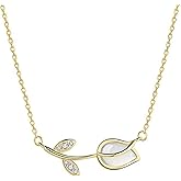 POYAMUSE Tulip Pendant Necklace for Women - Elegant Flower Necklace, Adjustable Chain - Flower Jewelry for Women, Romantic Gifts, Fashion Accessories