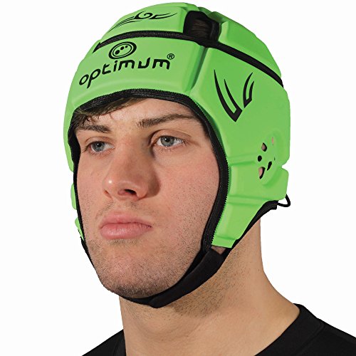 Optimum Unisex Senior Tribal Protective Headguard, Fluro Green/Black, Small