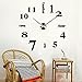 chinatera Modern Mute DIY Large Wall Clock 3D Sticker Home Office Decor Black Gift