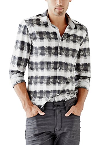 Sleeve Slim-Fit Punk Rock Plaid Shirt 