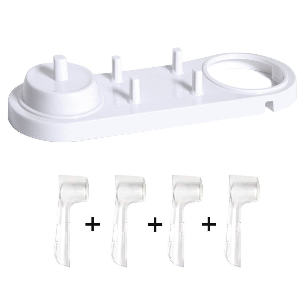 Nincha, Electric Toothbrush Holder with Electric Toothbrush Head Holders + 4 Heads Covers for Oral-B
