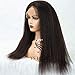 360 Lace Frontal Wigs Italian Yaki Human Hair Wigs for Black Women with Baby Hair 150% Density Pre Plucked Kinky Straight Lace Wigs Natural Color 18inch