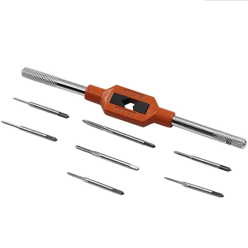Kingwon Mini Hand Screw Die Metric DIY Tool Drill Tapping Threading Kit M1.1 M1.2 M1.4 M1.6 M1.8 M2 M2.5 with Adjustable Tap Wrench M1-8,in Plastic Case