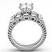 Marimor Jewelry His and Her Stainless Steel 3.10 Carat Cubic Zirconia Bridal Set and Men's Titanium Wedding Band